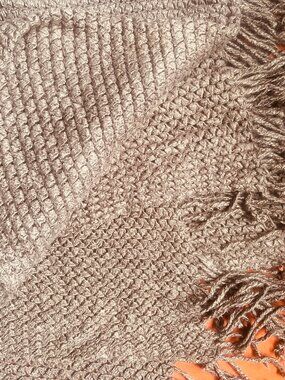 Silky chocolate brown throw, fringed, 6' x 4'
